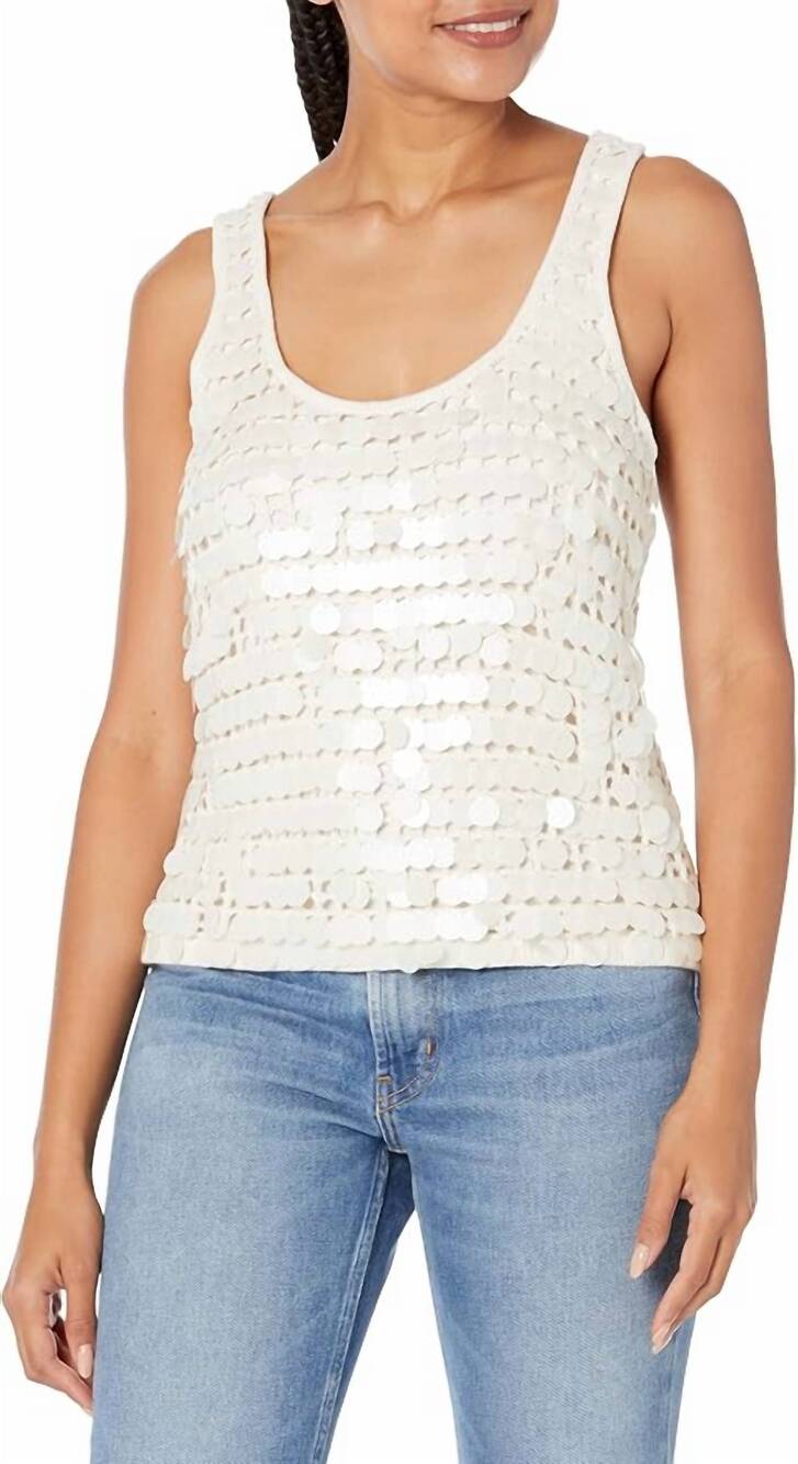 NEW SPLENDID tatum sequin tank in ivory